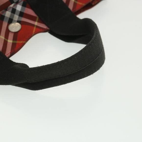 BURBERRY Nova Check Hand Bag Nylon Red Auth 37309 - Picture 7 of 10
